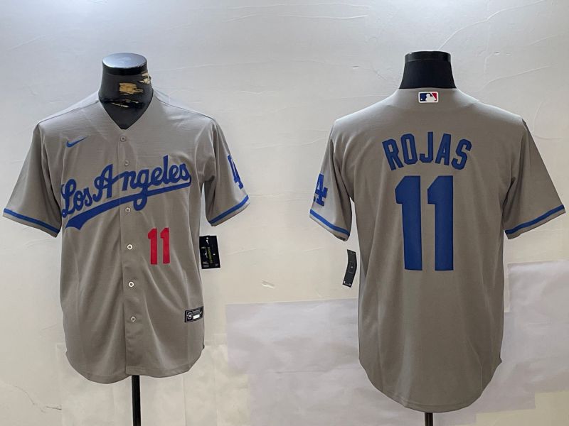 Men Los Angeles Dodgers 11 Rojas Grey Game 2024 Nike MLB Jersey style 10162